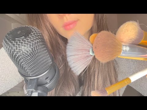 ASMR: Massagem relaxante cerebral para dormir em 16 minutos 😴 (Pincel na tela + Sons de boca)