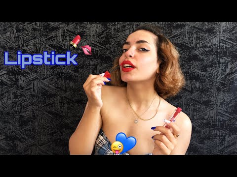 ASMR Doing Your Lipstick💄( touching & tingly)