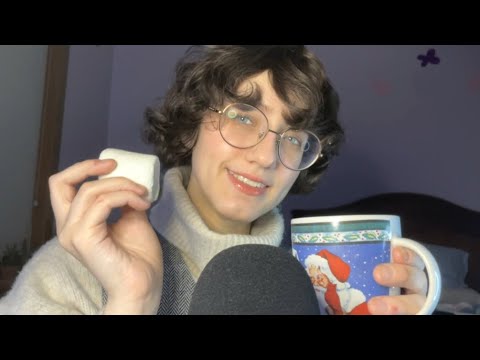 ASMR Chistmas Hot Cocoa Decorating and Drinking! ☕Personal Attention, Rambling, Soft Whispering