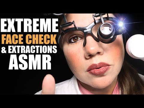 ASMR Inch by Inch FACE CHECK & BLACKHEAD REMOVAL Role Play Binaural Sounds (Soft Talk)