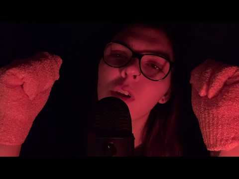 ASMR Exfoliating Gloves for Sleep~ Slow Hand Movements, Whispers, & Glove Sounds