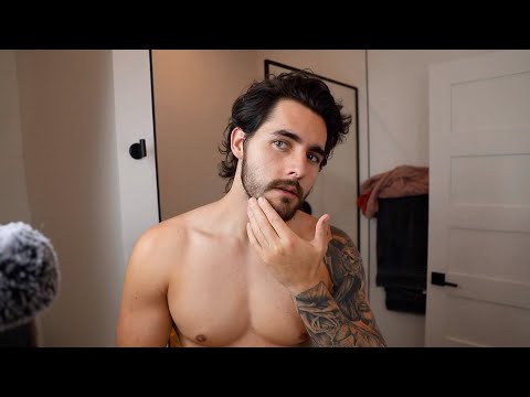 ASMR Dying and Trimming My Beard - Self Pamper Sesh 🥰 Male Soft Speaking/Whisper
