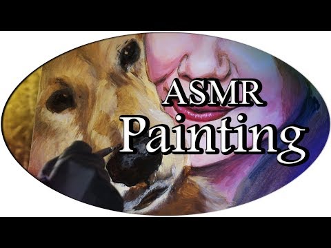ASMR Painting: WhispersUnicorn's Riley- brushing, soft speaking, whispering and gloves