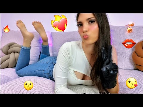 ASMR Girlfriend Kisses You, Chewing Gum & Leather Gloves (Taking Care of YOU Before Sleep)