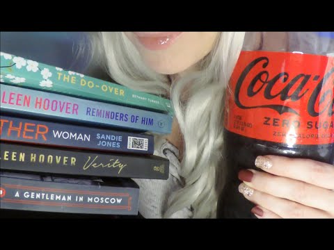 ASMR Gum Chewing, Soda Drinking, Book Haul & Review | Whispered