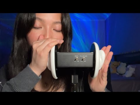 ASMR Deep Breathing in your Ears 🌬️👂🏼  Mouth Sounds, Ear Rubbing / Tapping