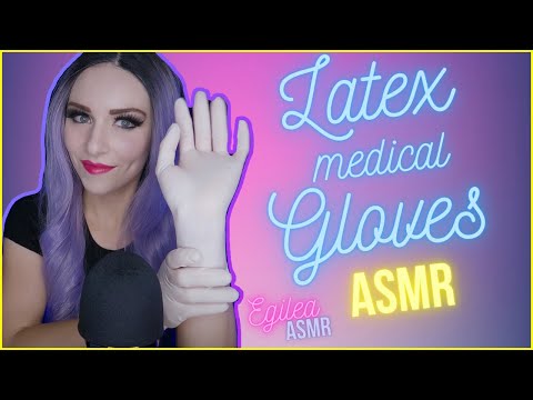 ASMR Latex medical gloves with oil. Small and Loose size. Rubbing and fluttering hands. (No talking)