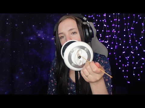 ASMR - Gentle breathing sounds and fluffy ear cleaners - Trigger combo