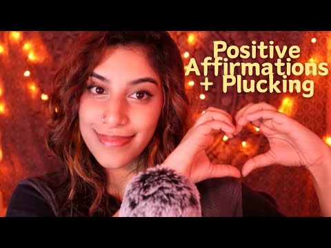 ASMR | Positive Affirmations and Plucking ( Reverb )