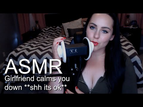 Girlfriend helps you calm down *shhh its ok* & Ear massage, *cupping*