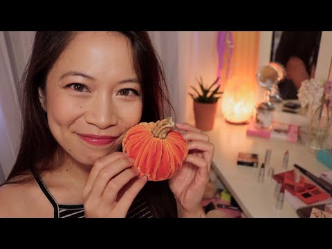 ASMR Doing Your Fall Makeup~! 2021 ~ Face Tapping, Deep Breathing, Pearl Brushes
