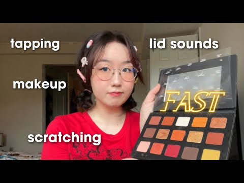 taking my friend’s things for ASMR | Fast & Aggressive tapping, scratching, nail sounds, makeup 🤩💄