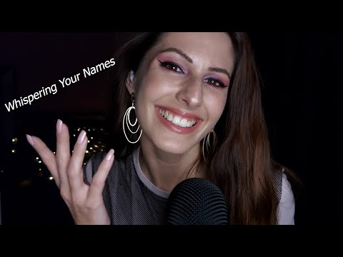 ASMR Whispering Your Names PART1|Triggers for Sleep|Mic,Face,Hair Brushing|Tapping|АСМР Нa Български