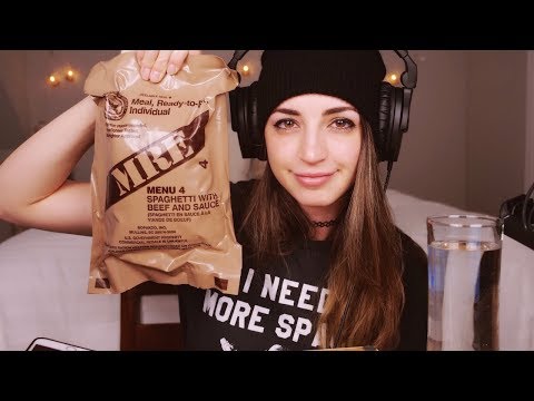 [ASMR] Meal-Ready-to-Eat Review | MRE Menu 4 Spaghetti with Beef and Sauce
