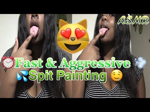 ASMR Fast & Aggressive Spit Painting 💦 (guaranteed to fall asleep 😴💯)￼ #asmr