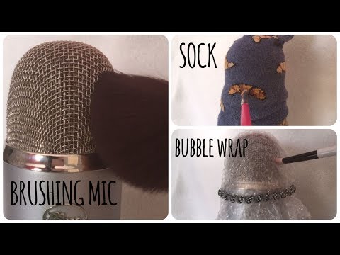 ASMR | Brushing mic - no talking (except intro): alone, bubble wrap and sock