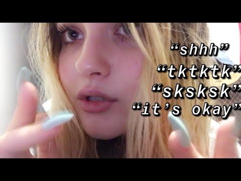 asmr ~ unusual mouth sounds | hand movements | repeating “shhh” | repeating words