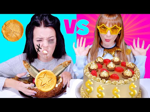 Rich VS Broke Cake Decorating Challenge! Funny Mukbang with Rich VS Poor Food by LiLiBu