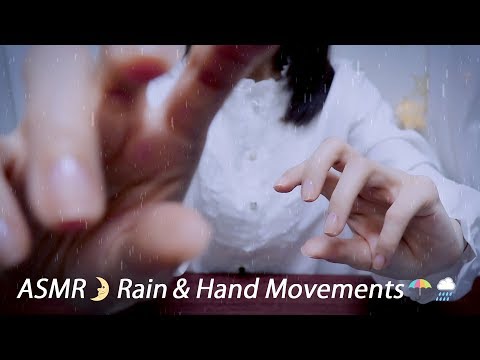 [ASMR] Rain Sounds & Hand Movements / No Talking / Sleep, Study, Relax / 雨の音と手の動き