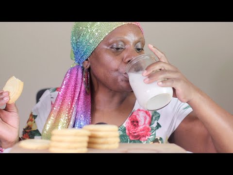 Shortbread Cookies With Milk ASMR Eating Sounds