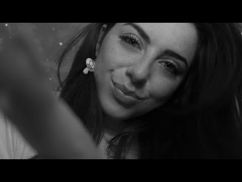ASMR: Face touching and brushing on my lap (Black and white) 🤍