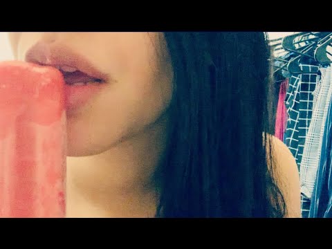 Asmr | Eating A Strawberry Popsicle | No Talking