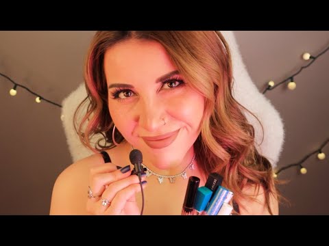 ASMR - Mini Mic ✨ Up-close mouth sounds, lip gloss try on, tongue clicking