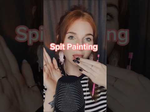 ASMR | Spit painting with different objects. 😺 #spitpainting