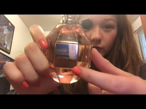 ASMR perfume collection 💋💄 tapping water sounds spraying