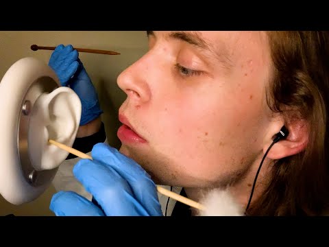 ASMR DEEP EAR CLEANING EXAM 👂 UP CLOSE WHISPERING (doctor roleplay, sensitive mic, ear to ear)