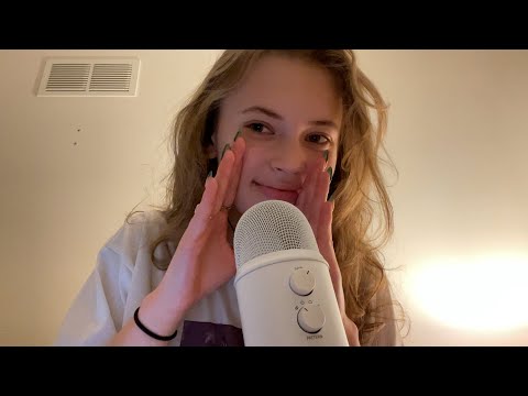 ASMR | Cupped Whispering Trigger Words (hand movements, blue yeti, low light)