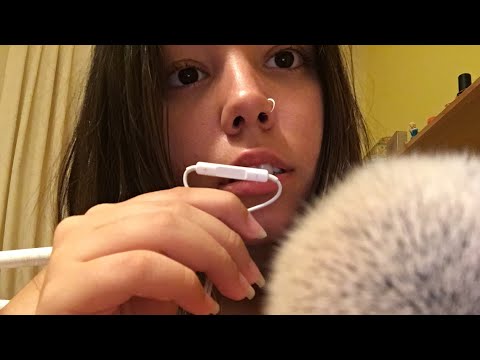 ASMR Triggers words with camera brushing