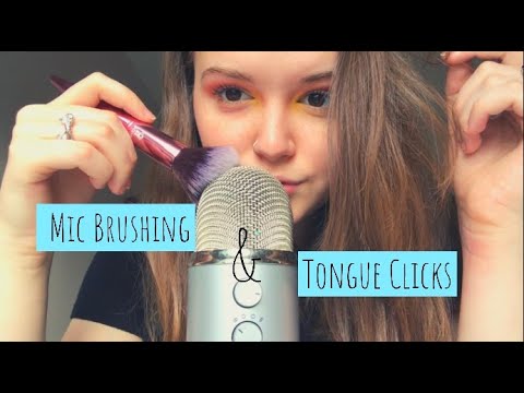 ASMR TONGUE CLICKING and MIC BRUSHING (With Whispers) 🥰🤤