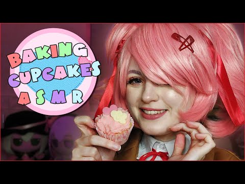 【ASMR】baking Valentines cupcakes! 🧁😇 rambling, 1 hour ┃ Doki Doki Literature Club Natsuki Cosplay