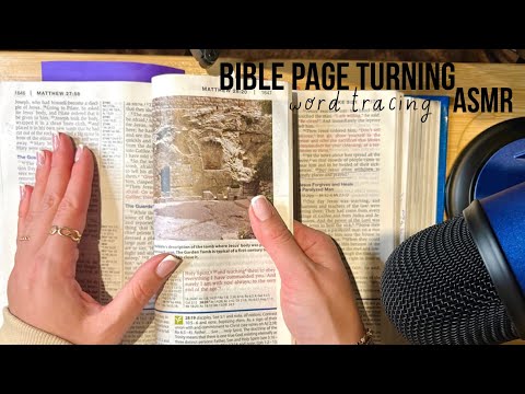 ASMR page turning and finger tracing (no talking) | The Bible flick through