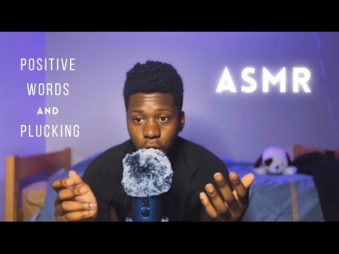 ASMR Whispering Positive Words With Plucking For Deep Sleep