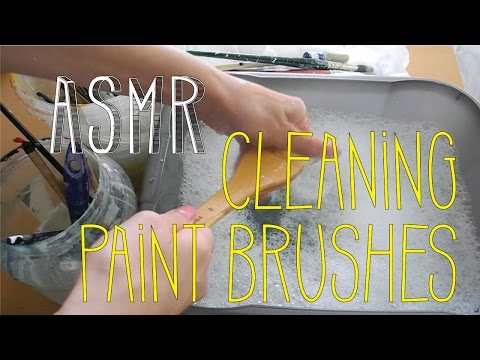 ASMR Cleaning Paint Brushes - No Talk - Little Watermelon