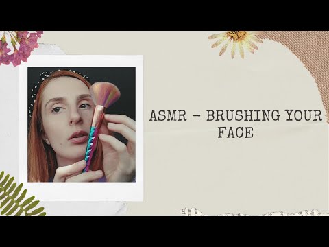 ASMR - Brushing your face / rain sounds 🌧️✨