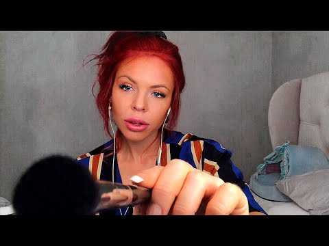ASMR Trigger Words & Brushing Your Face (repeating "just a little bit, okay, good, I love you"...)