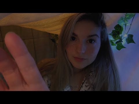 [ASMR] Comforting You Inside My Blanket Fort! // Soft Sounds, Hair Brushing, Visual Triggers