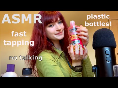 ASMR ~ Plastic Bottles! Fast Tapping/Tap Scratching (No Talking, Background ASMR for Study/Sleep)