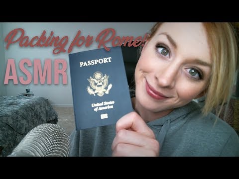 ASMR Packing for ROME!! | Fabric, Zippers, & Tapping (Soft Spoken)