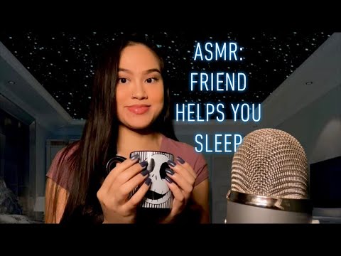 ASMR: Friend Helps U Fall Asleep| Personal Attention |Doing UR Skincare| Trigger Words | Gum Chewing