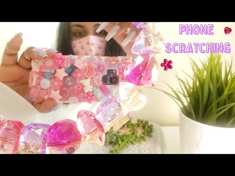 ASMR Phone Case Scratching with Long Nails / Mirror - No Talking - Listen Without Headphones