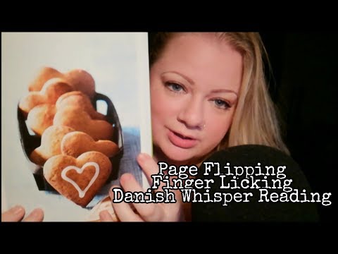 ASMR 🎧Page Flipping| Finger licking| Danish Recipe Reading (Whispering)