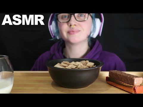 ASMR Cinnamon Chips Cereal & Caramel Wafer Bars [Eating Sounds- No Talking]