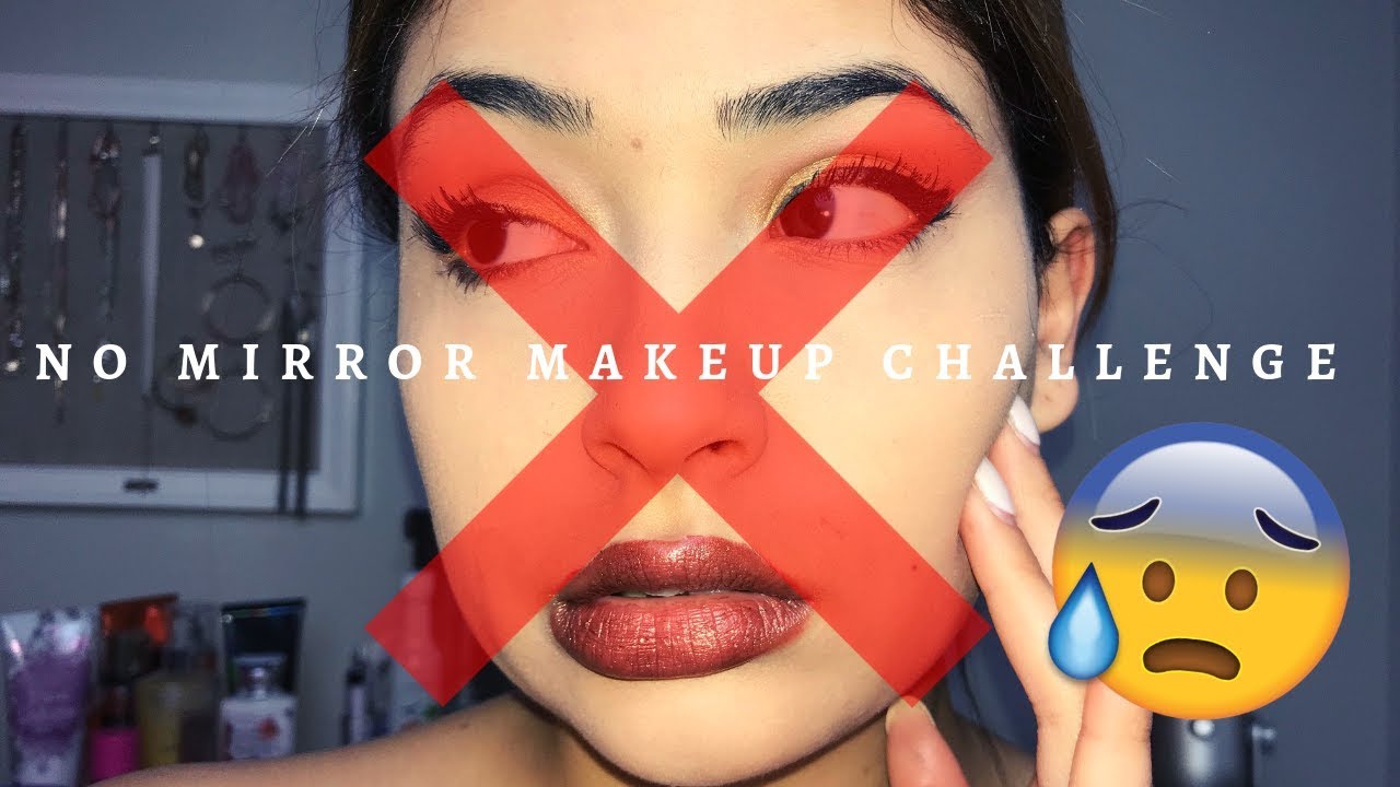 I look HORRIBLE (not click bait) | No Mirror makeup Challenge