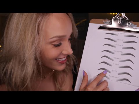ASMR Doing Your Brows! |  face plucking, soft spoken, whispers, tracing...