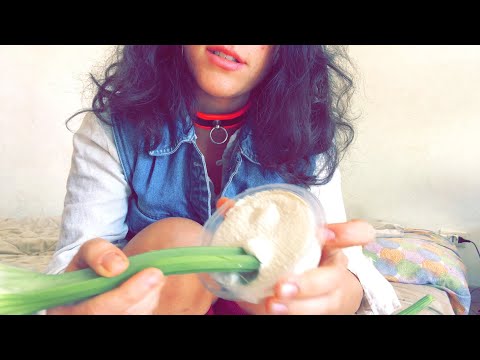 Vegan Cream Cheese with Celery and Apple/Whispering-Talking about Life and Diet Asmr