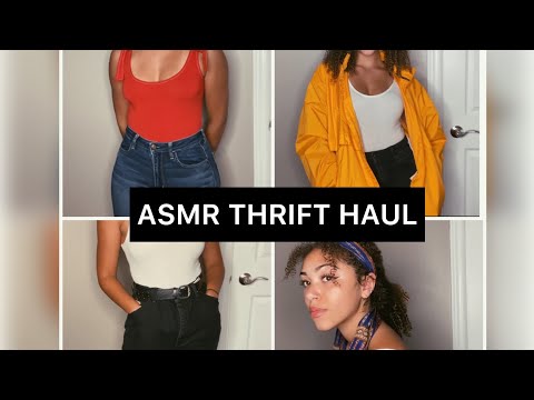 ASMR TRY ON THRIFT HAUL (Close Up Whispers!) 😴